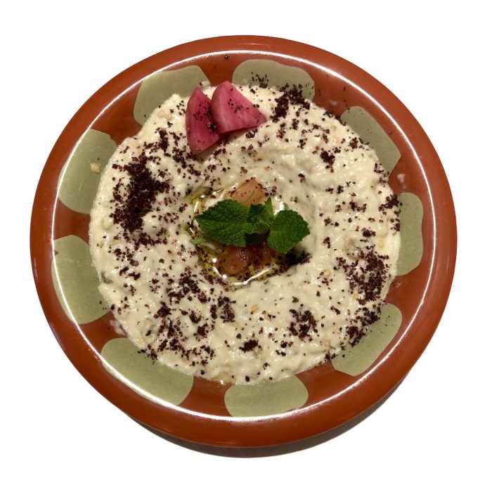 Baba Ghannouge (purée d’aubergines, huile de sésame)