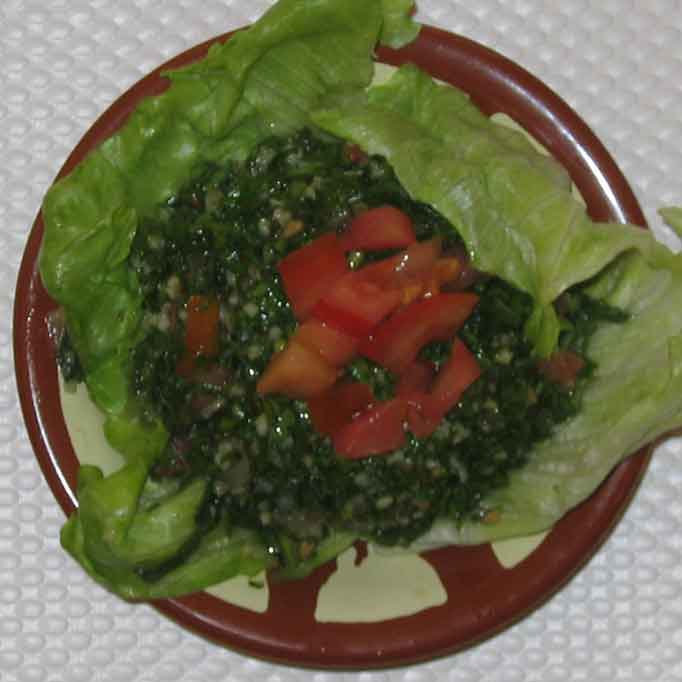 Taboulé (blé concassé, tomates, persil, oignon, citron, menthe)